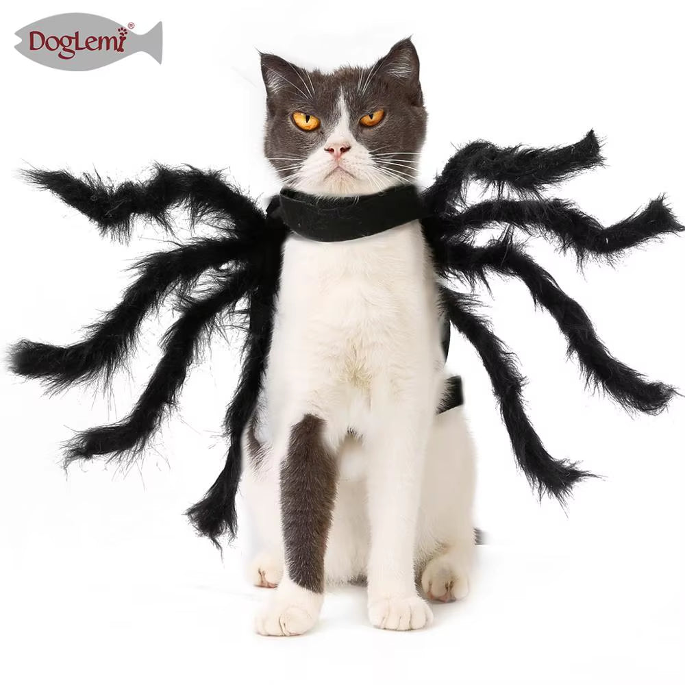 High Quality Cotton Spider Cosplay Costume for Dogs Cats Cute Printed Sizes Polyester Coat for Summer Halloween Party