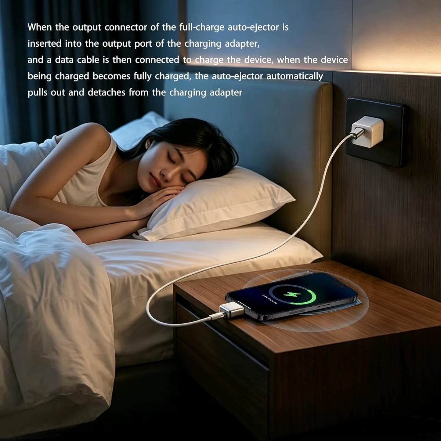 140W Smart Auto Stop Charging Adapter Automatic Power-Off for Phone Prevents Overcharging Extends Battery Life