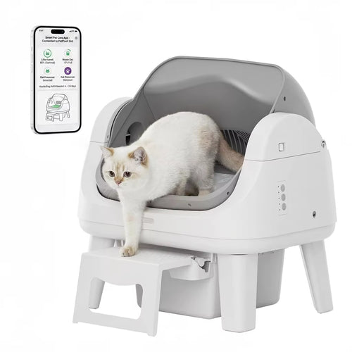 Extra Large Luxury Plastic Cat Litter Box Fully Enclosed Easy Clean Foldable Drawer Splash-Proof Deodorizing for Cats & Dogs