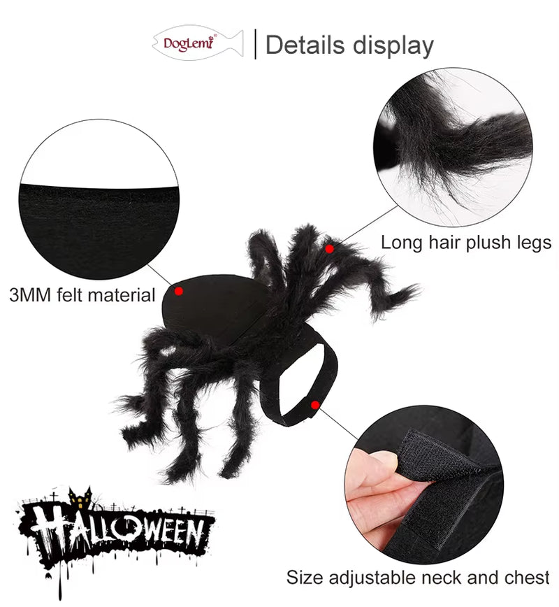 High Quality Cotton Spider Cosplay Costume for Dogs Cats Cute Printed Sizes Polyester Coat for Summer Halloween Party
