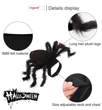 High Quality Cotton Spider Cosplay Costume for Dogs Cats Cute Printed Sizes Polyester Coat for Summer Halloween Party